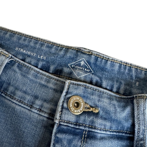 St John Bay Straight leg medium wash denim jeans women’s 8 - Picture 3 of 9